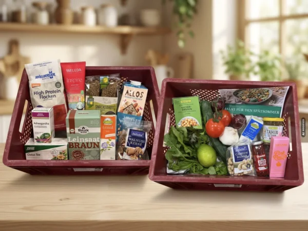 Frauengesundheits-Kiste von Gut Wulksfelde mit Bio-Lebensmitteln, Naturkosmetik und ausgewählten Produkten für eine bewusste Ernährung.